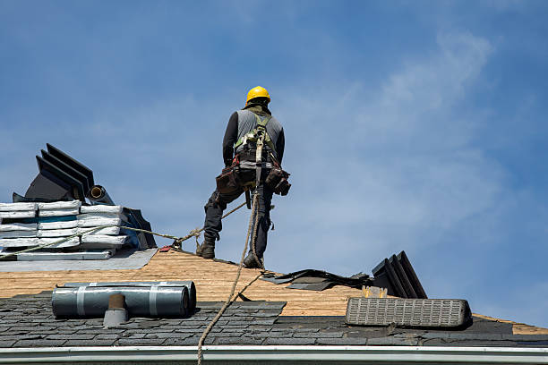 Professional Storm Damage Roof Repair technician working in Millican, TX